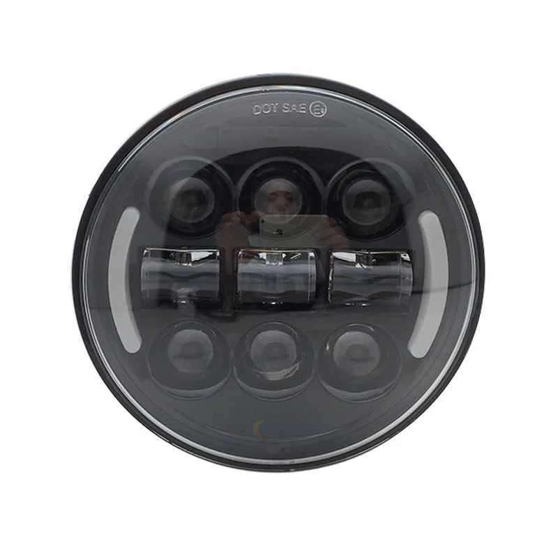 Black Headlight Мотоцикл корпус фары стакан зажимы 5,75 дюймов светодиодные фары проектор белый/желтый DRL для Kawasaki Honda Rebel 500 - Цвет: Black Headlight