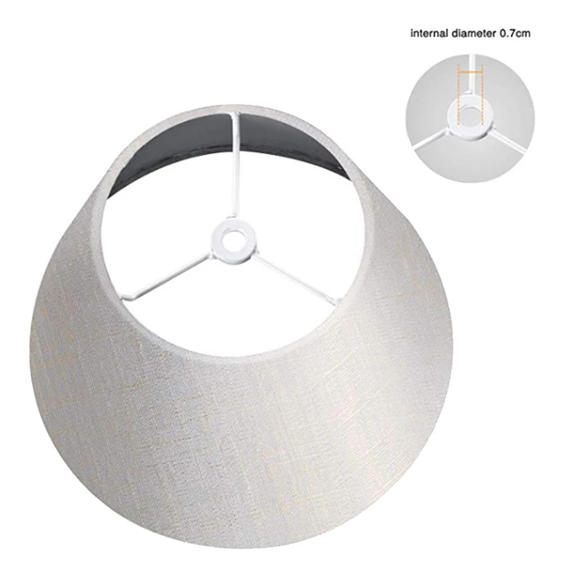 Lamp Shade Linen Fabric White Small 5 Inch Top Diameter x 9 Bottom 7 Tall (White with Gold Threa | Лампы и освещение