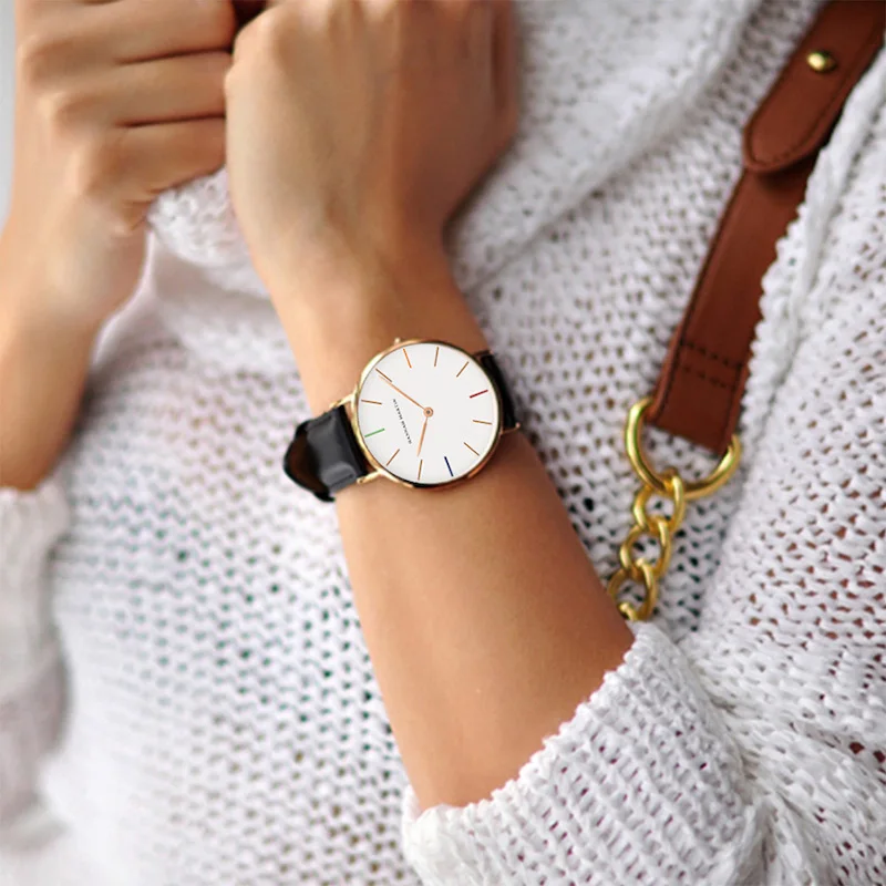 Ayhaus модные кварцевые часы 36 мм повседневные с кожаным ремешком женские наручные