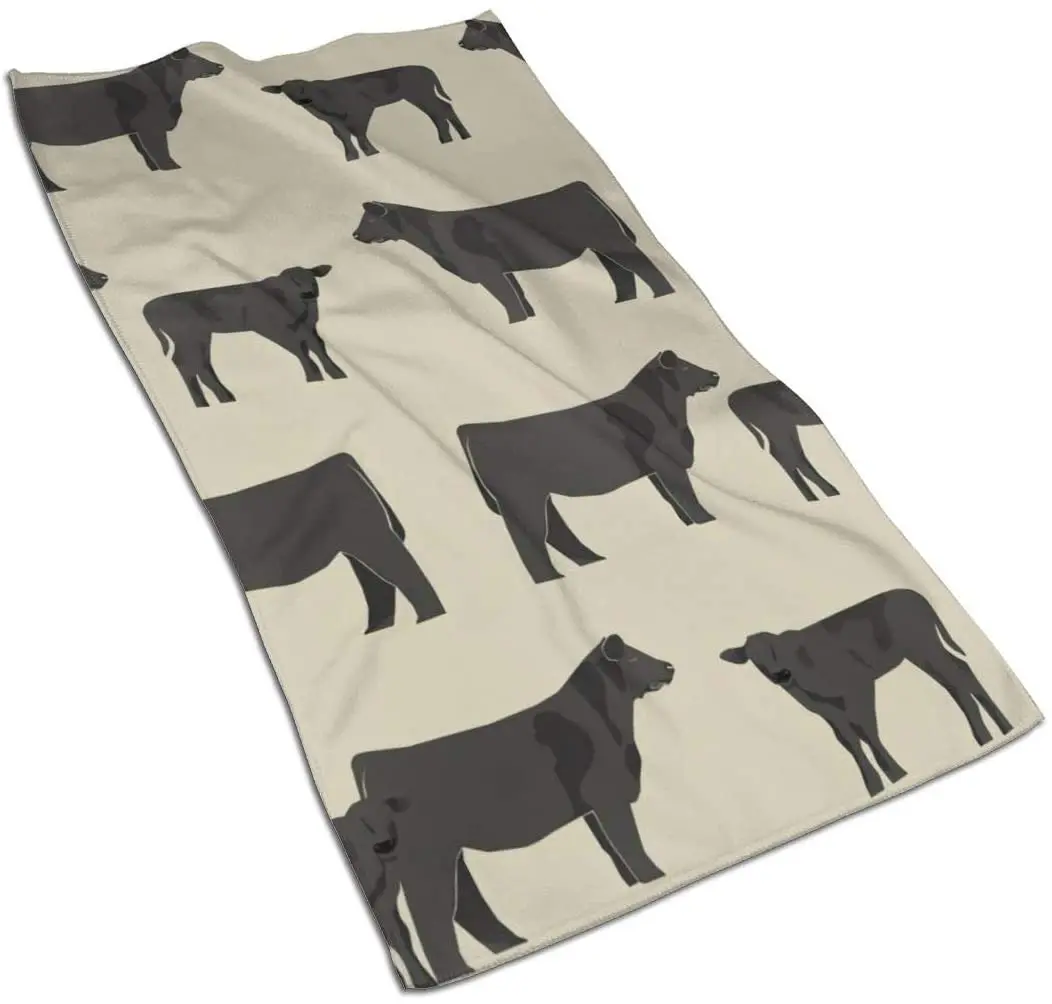 

Hand Towel Bathroom Accessories Black Angus Cow And Cow Design Sand 27.5 X 15.7 Inches