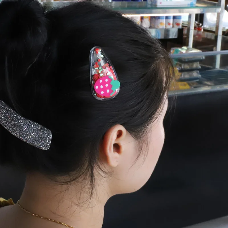 10colors 2.2Inch Fruit Cute Hair Clip for Girls Kids New Transparent Hairpin Novelty Sweet Children Simple Ins BB Accessory |