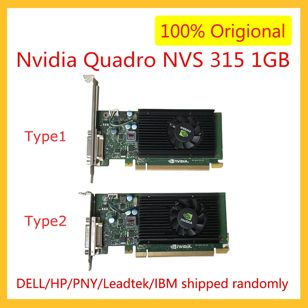 Видеокарта видеокарта для Nvidia Quadro NVS 315 1 ГБ VGA двойной монитор графического