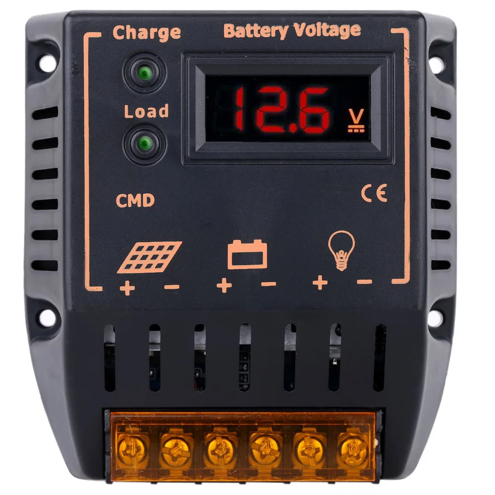 Новый 10A 12V/24V PWM регулятором солнечного заряда контроллер ЖК дисплей Дисплей