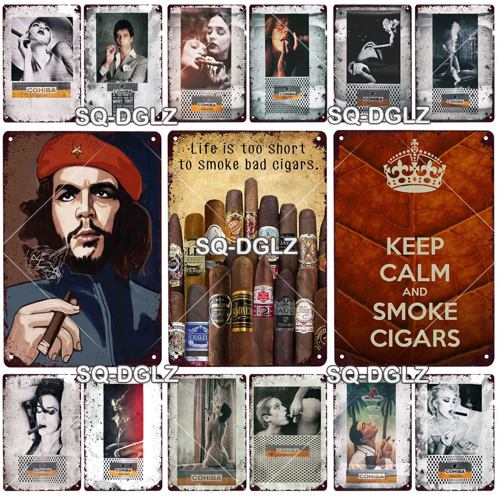 Сигары Винтаж металлические знаки жестяная вывеска Ретро Гараж Декор из металла