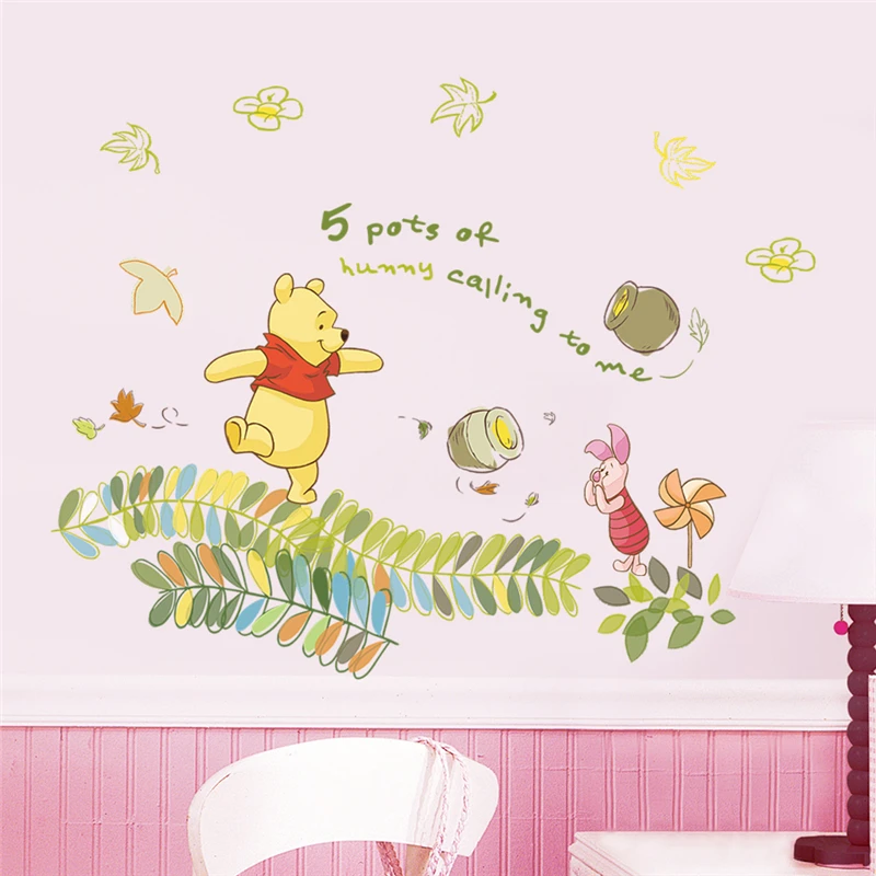 

40*60cm disney winnie pooh wall decals bedroom home decor cartoon animals wall stickers diy mural art pvc wallpaper