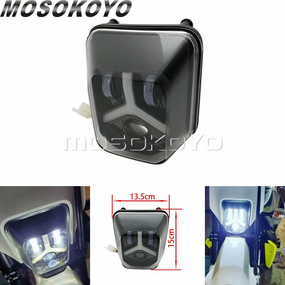 

For 250i/300i Supermoto LED Headlight Day Running Light DRL FE 250/350/450/501 TE 150/250/300 MX Enduro Front Headlamp