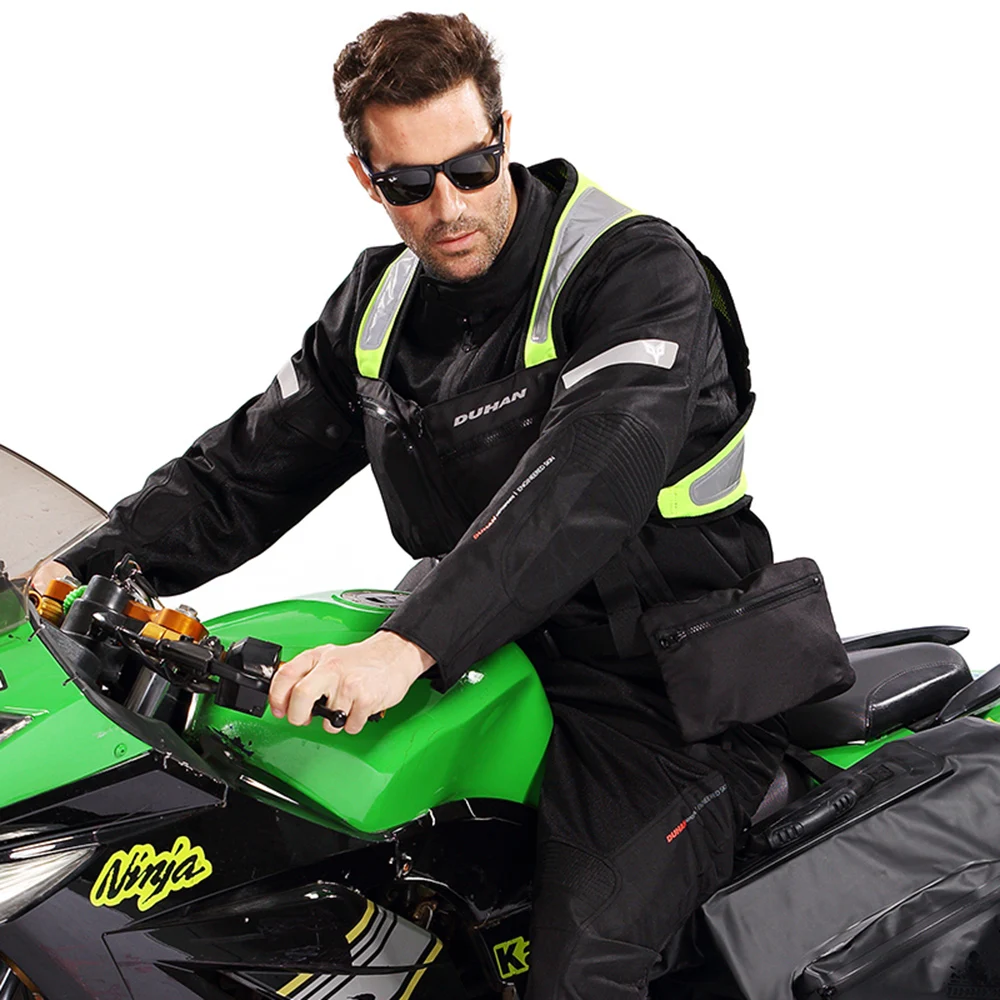 DUHAN мотоциклетный жилет светоотражающий для мотокросса с защитой на спине