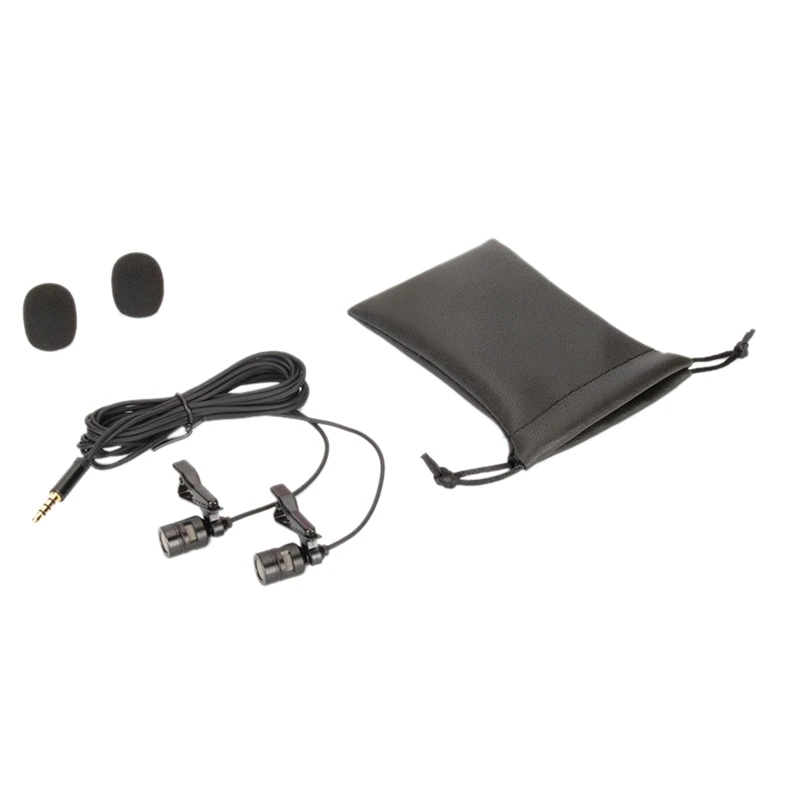 Профессиональный микрофон с двумя головками Lavalier конденсаторный камера для iPhone