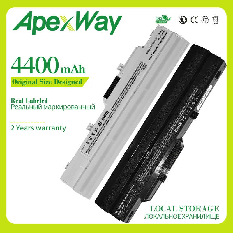 Apexway Черный 6-элементный Аккумулятор для ноутбука MSI BTY-S11 X100 Akoya Mini E1210 Wind U100 U90 Wind12