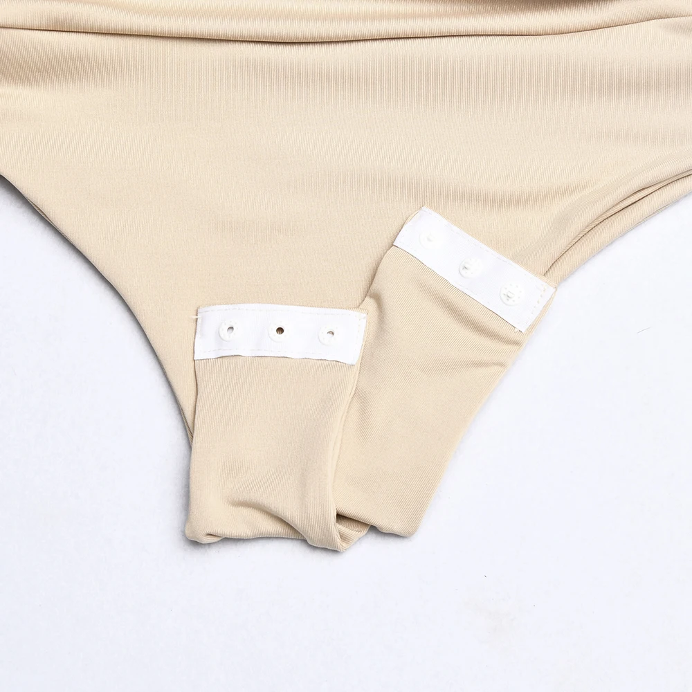 

LVINMW Deep V Neck Puff Sleeve Drape Solid Trendy Women Bodysuit Low Cut Waisted Slim Sexy Temperament Rompers For Autumn