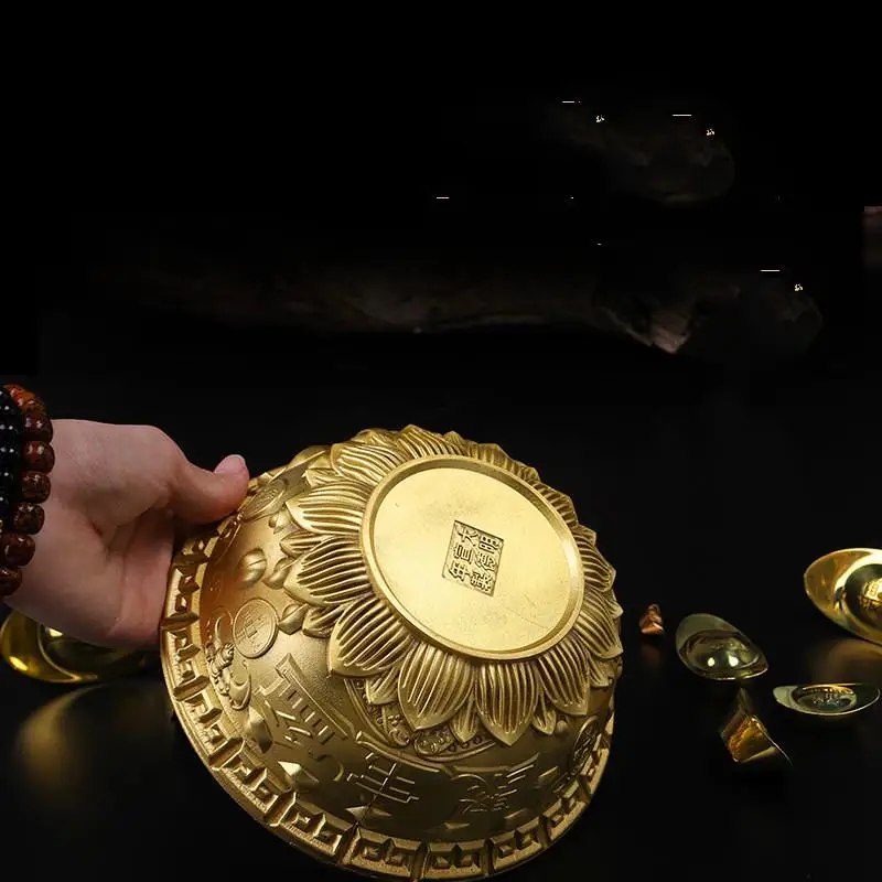 Fortune Feng Shui украшения из чистой меди Заполняемая миска для гостиной офиса открылся