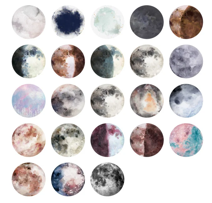 

Moon travel decorative sticker(1pack=46pieces)