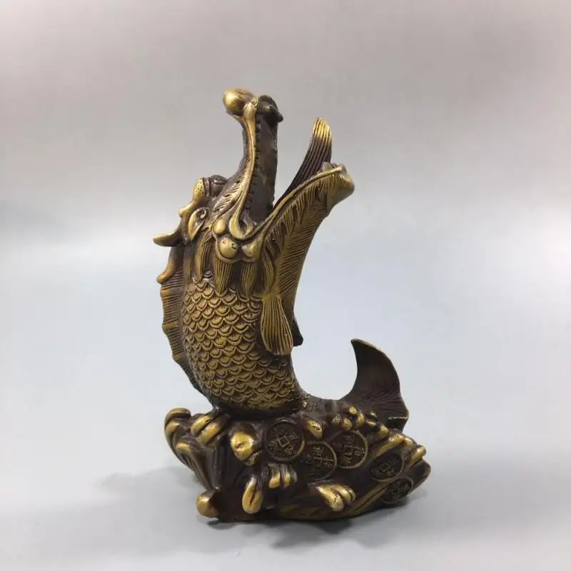 

Китайская старинная медная коллекция Чистая латунь Lucky Enter treasure