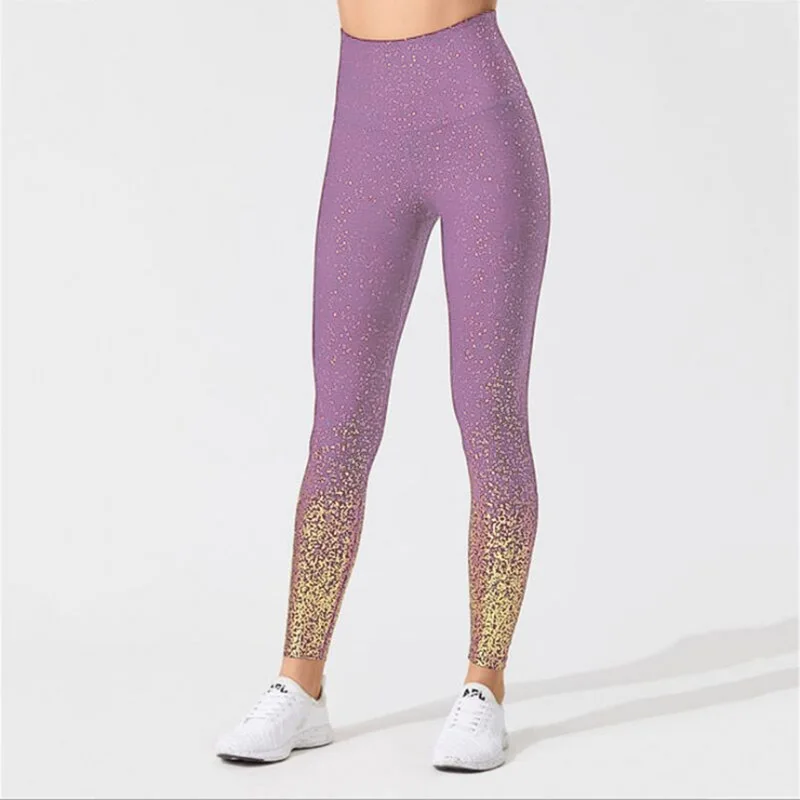 9058 purple Женские леггинсы, новинка, цветочный рисунок, цифровой принт, брюки, тонкие, для фитнеса, пуш-ап, женские леггинсы, для тренировок, плюс размер, с высокой талией, леггинсы - Цвет: 9058 purple