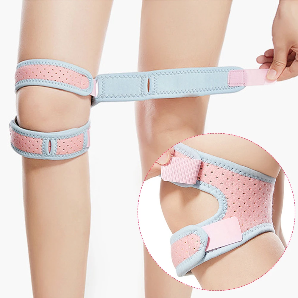 

Sports Kneepad Double Patellar Knee Patella Tendon Support Strap Brace Pad Protector Open Knee Wrap Strap Band