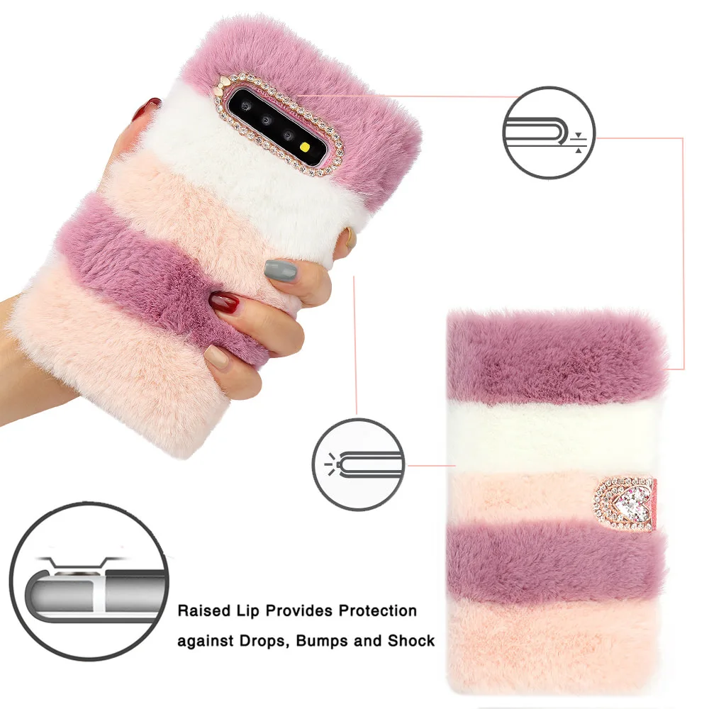 LLZ.COQUE Бумажник Стенд флип чехол для телефона для samsung Note 9 10 5G S10 S10e S9 S8 S7 Plus Edge Магнитный меховой плюшевый чехол