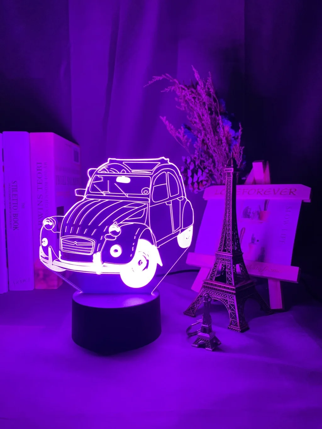 Винтаж автомобиль 2cv 3d иллюзия светодиодный Ночной светильник для украшения дома детская Спальня взрослых офисный Декор Светильник крутая Классическая автомобиля 3d лампа