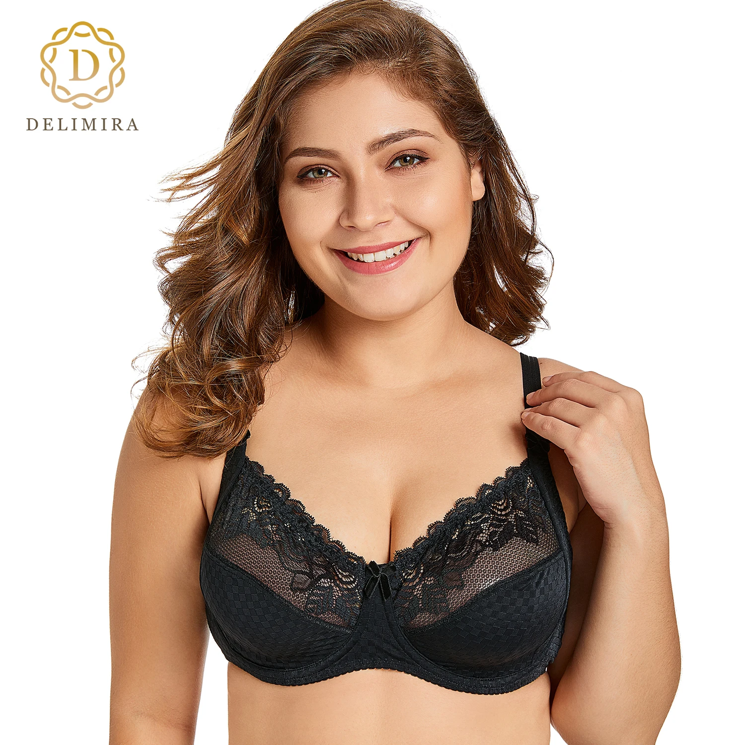

Женский кружевной бюстгальтер Delimira с цветочным рисунком, без подкладки, с полной чашкой, с поддержкой косточек, B C D DD E F
