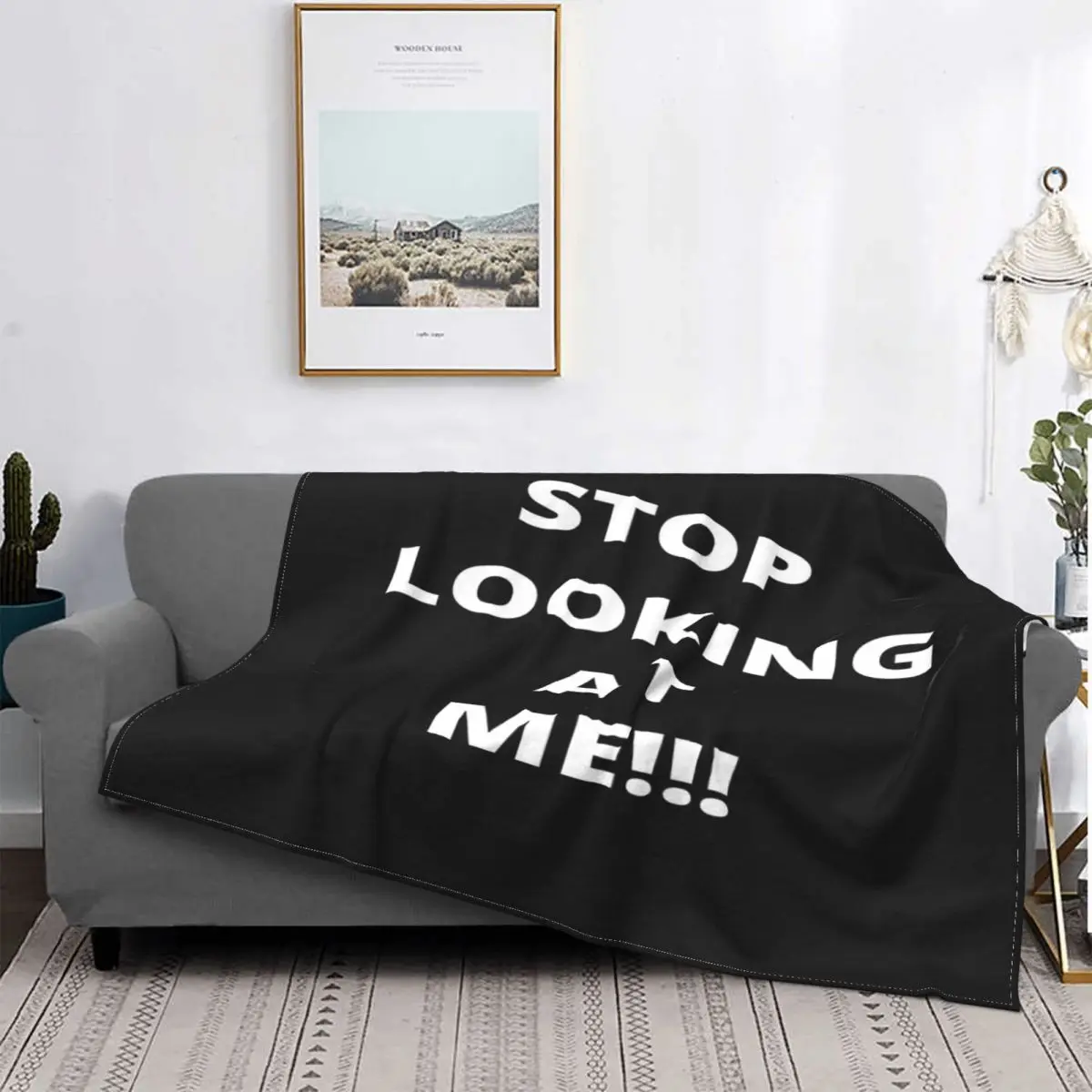 

Manta a cuadros para cama, con capucha, colcha de verano, Stop Looking At Me