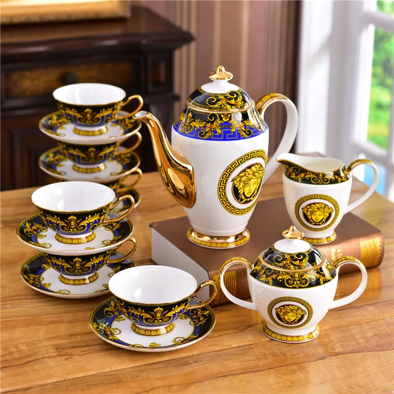 Изящный кофейный сервиз из костяного фарфора для 6 человек, фарфоровый набор чашек для чая в виде животных, свадебный подарок - Цвет: 02