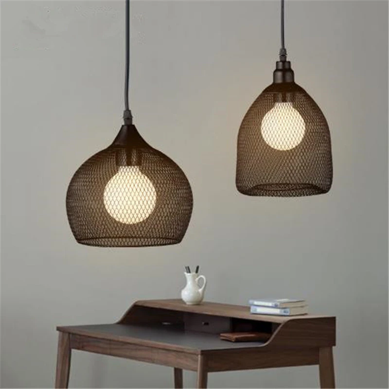 

Net Pendant Lamp Single Head Retro Iron Dining Light Loft Style Industrial Cafe / Pub Lamp Free Shipping