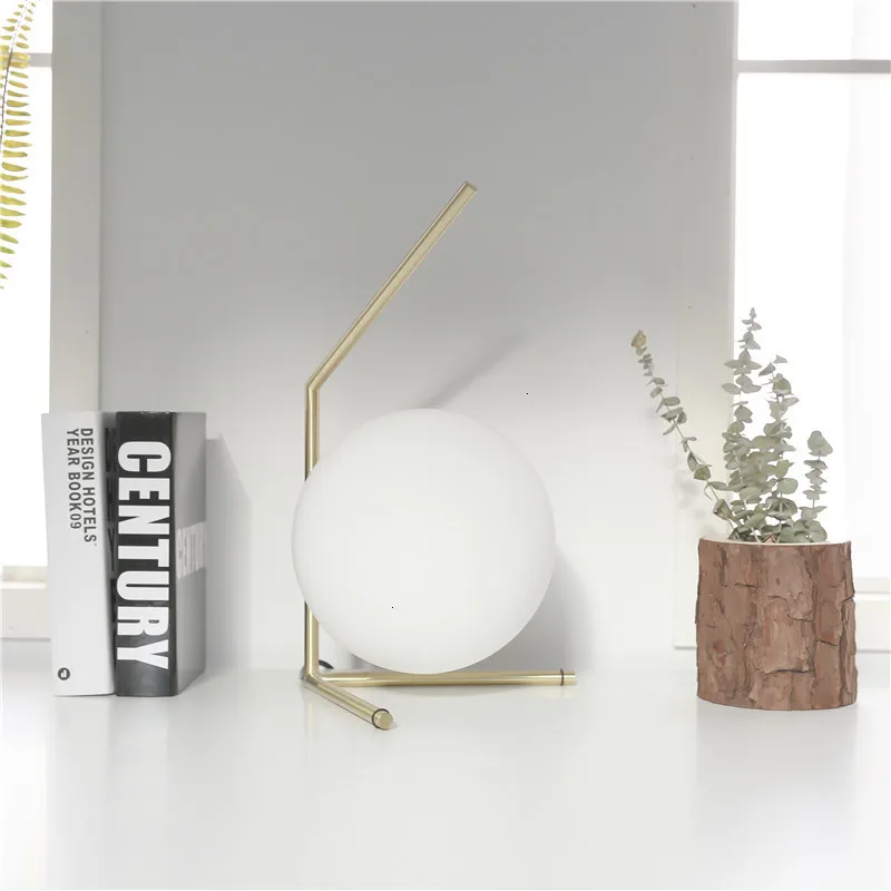 Современный Стекло мяч для чтения светильник металлическая настольная лампа на