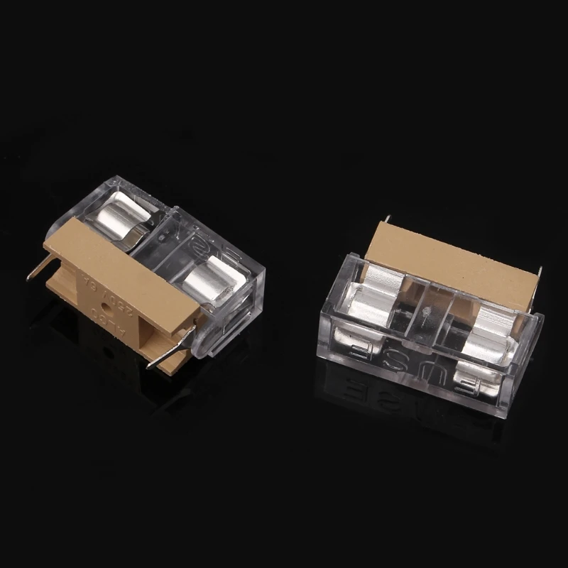 

10 Pcs Glass Fuse Holder with Transparent Cover Fuse Blocks 5X20mm