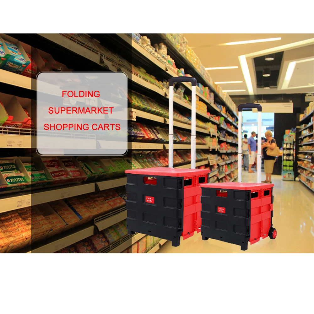 Многофункциональная двухколесная продуктовая корзина дорожная портативная для