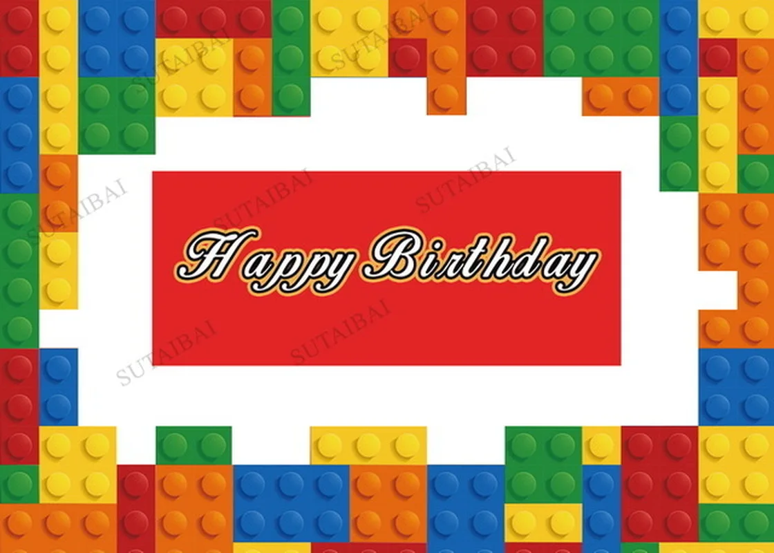 

Custom Lego Building Blocks Colorful Baby Shower Birthday Party Photo Backdrop Photography Backgrounds For Photo Studio Vinyl