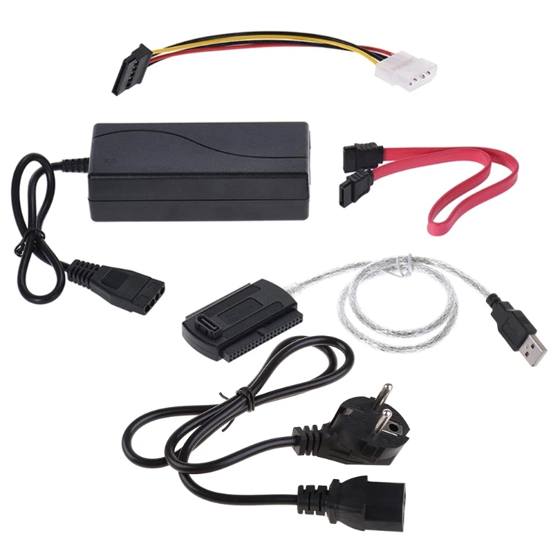 

USB к SATA IDE адаптер USB 2,0 для 2,5 3,5 жесткого диска SSD конвертер кабель с адаптером питания переменного тока многофункциональный