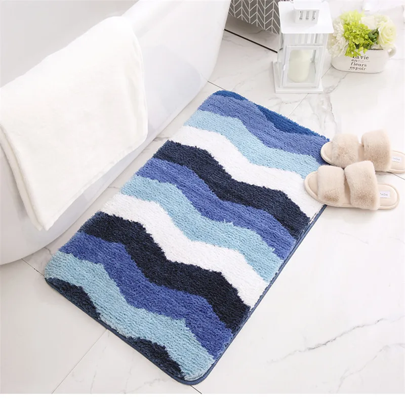Модный популярный новый флокирующий домашний коврик в полоску для двери удобный