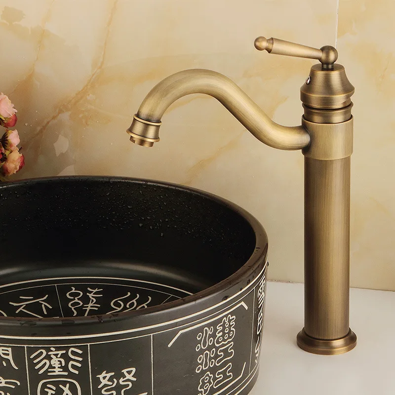 

Basin Faucet Full Copper European Foramina Singulare Hot And Cold To Fake Something Antique Water Tap Heightening Washbasin On