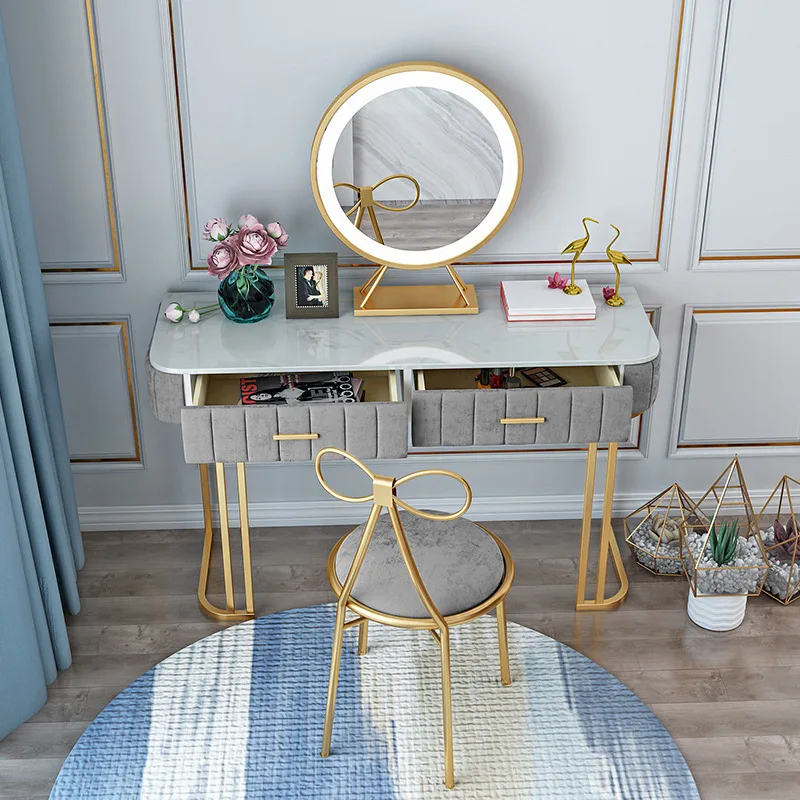 Мраморный стол скандинавский светильник роскошный туалетный столик шкаф для