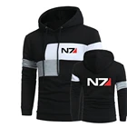 Новинка, хлопковый Мужской пуловер Mass Effect N7 с принтом логотипа на заказ, мужская толстовка с капюшоном в стиле хип-хоп, повседневная мужская спортивная одежда в стиле Харадзюку, топы