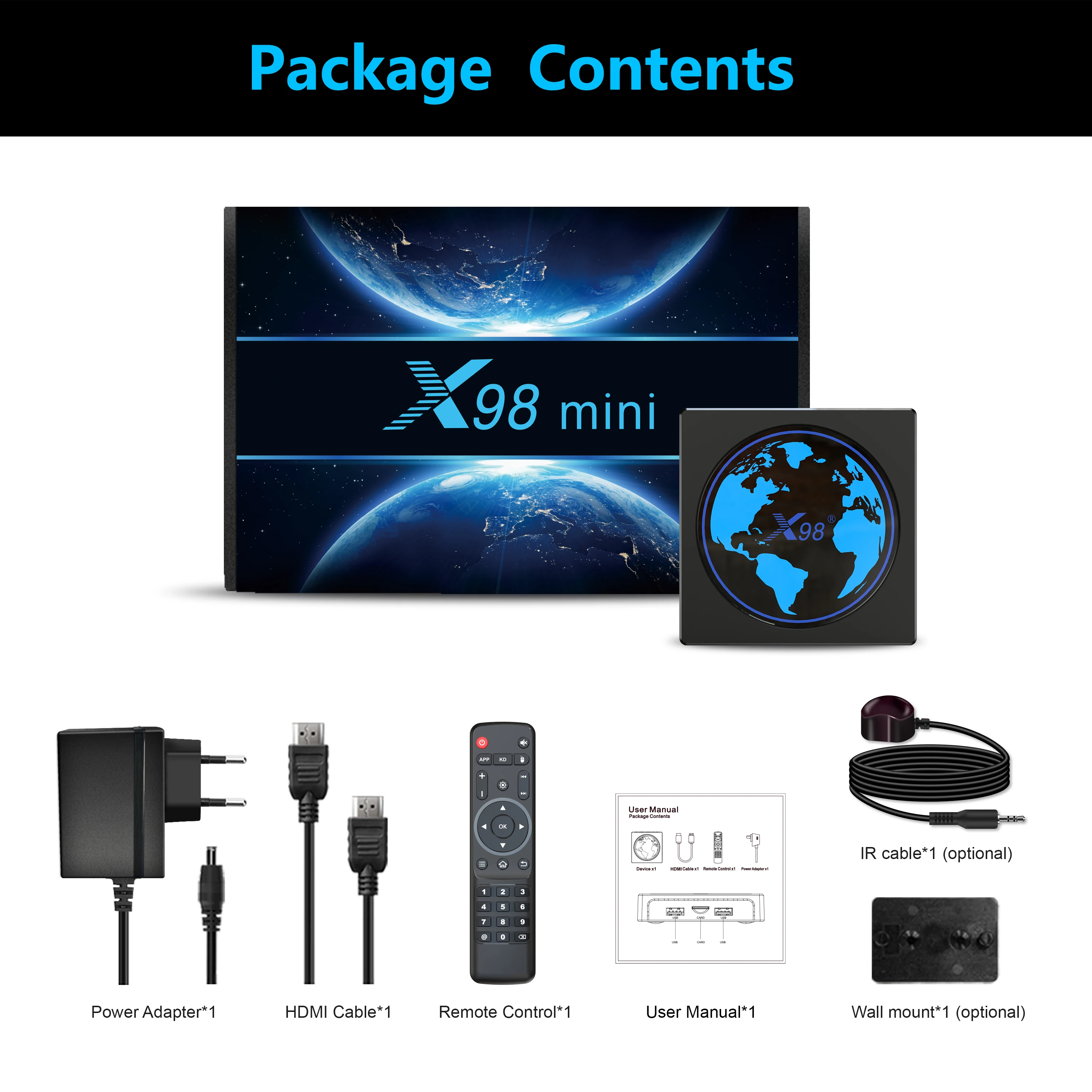 X98MINI Android 11 0 IP TV BOX 4k AV1 Amlogic S905W2 Quad Core x98 mini smart ip box set top media Player Франция | Электроника