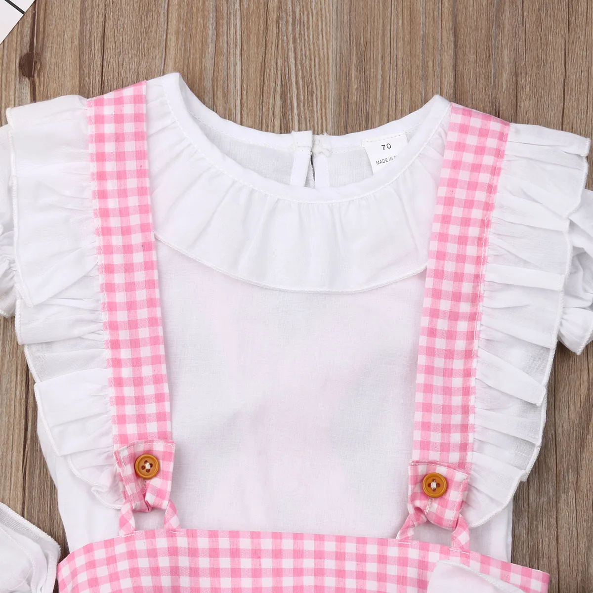 Модная одежда для новорожденных девочек футболка без рукавов + комбинезон