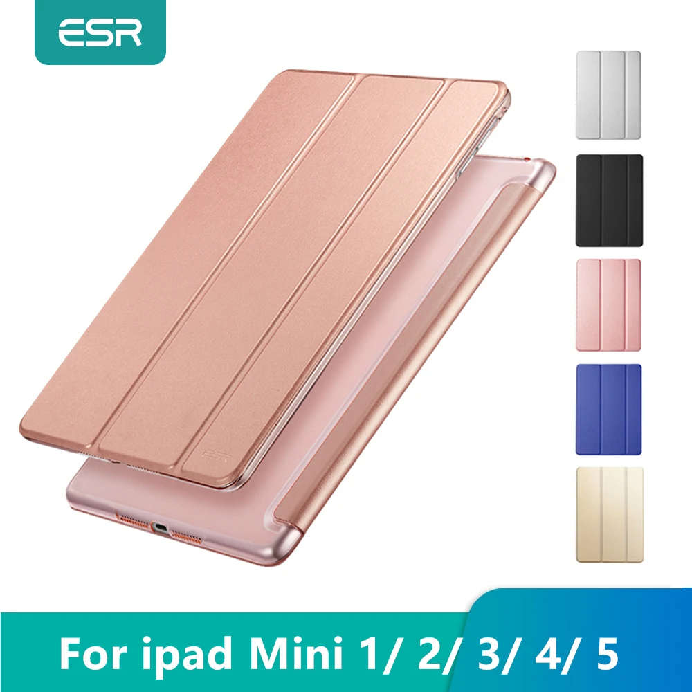 

ESR PU Leather Case for iPad Mini 5 4 3 2 1 Folio Soft Back Trifold Stand Auto Sleep Wake up Smart Cover for iPad Mini 5 2019