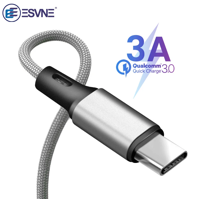 ESVNE 3A USB Type C кабель для быстрой зарядки шнур usb c зарядное устройство Samsung Xiaomi Huawei