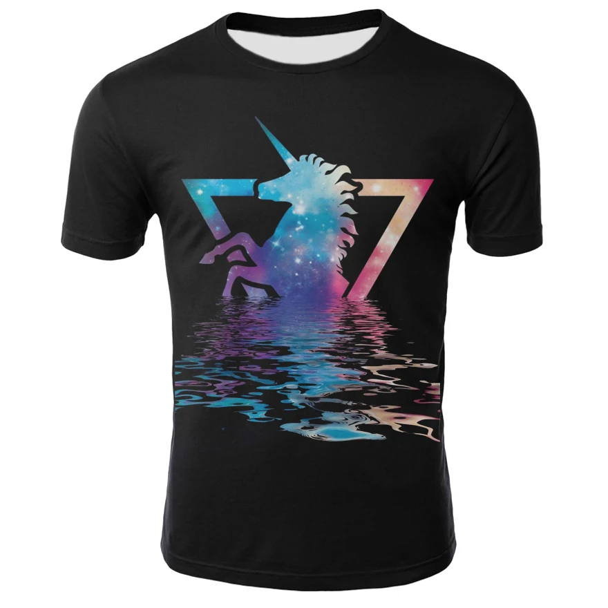 2019 летняя футболка с объемным принтом в виде теней изображением животных