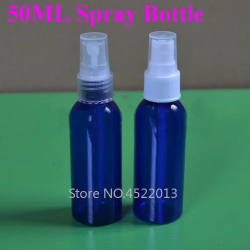 

50ml Convenient Travel Plastic Cosmetic Blue Fine Mist Perfume Refillable Bottle, 50cc Cosmetic Toner Spray Nozzle Container