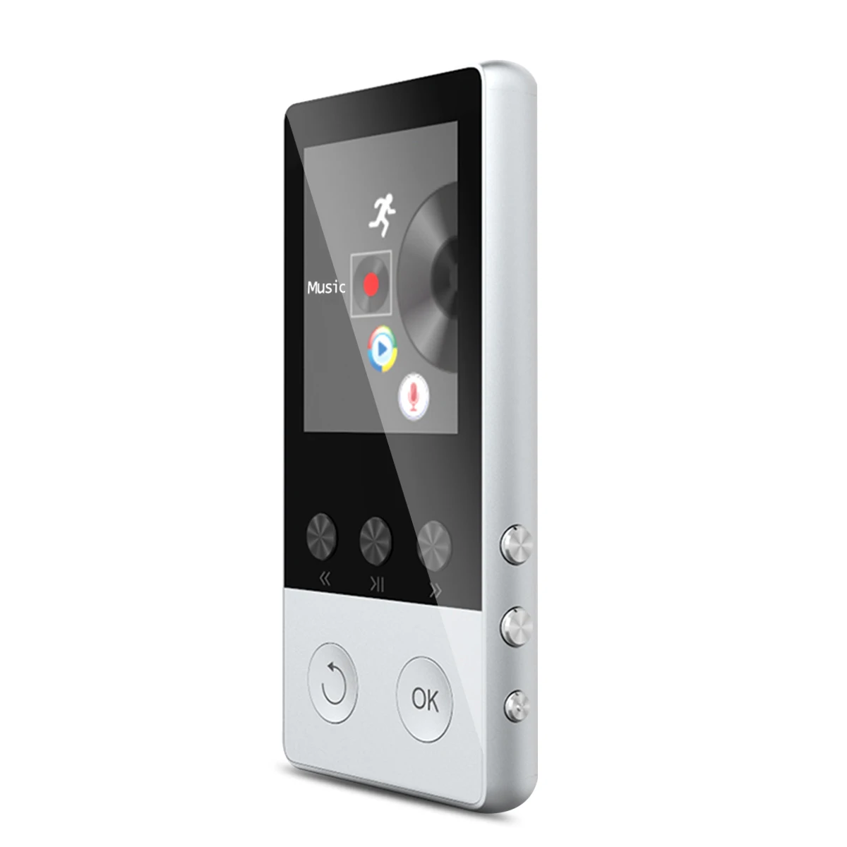 Серебристый До 128 ГБ bluetooth MP3-плеер наушники HiFi fm-радио Спорт MP 4 HiFi портативный музыкальный плеер Диктофон TF карта - Цвет: Серебристый