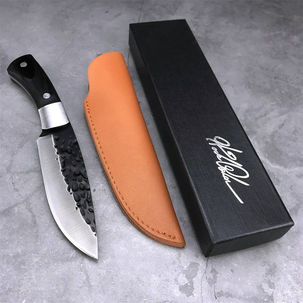 

Forging Damascus Fixed Blade Knife Outdoor Cutting Hunting Fishing Straight Knife Camping Self Defense Rescue Utility Mutiltool