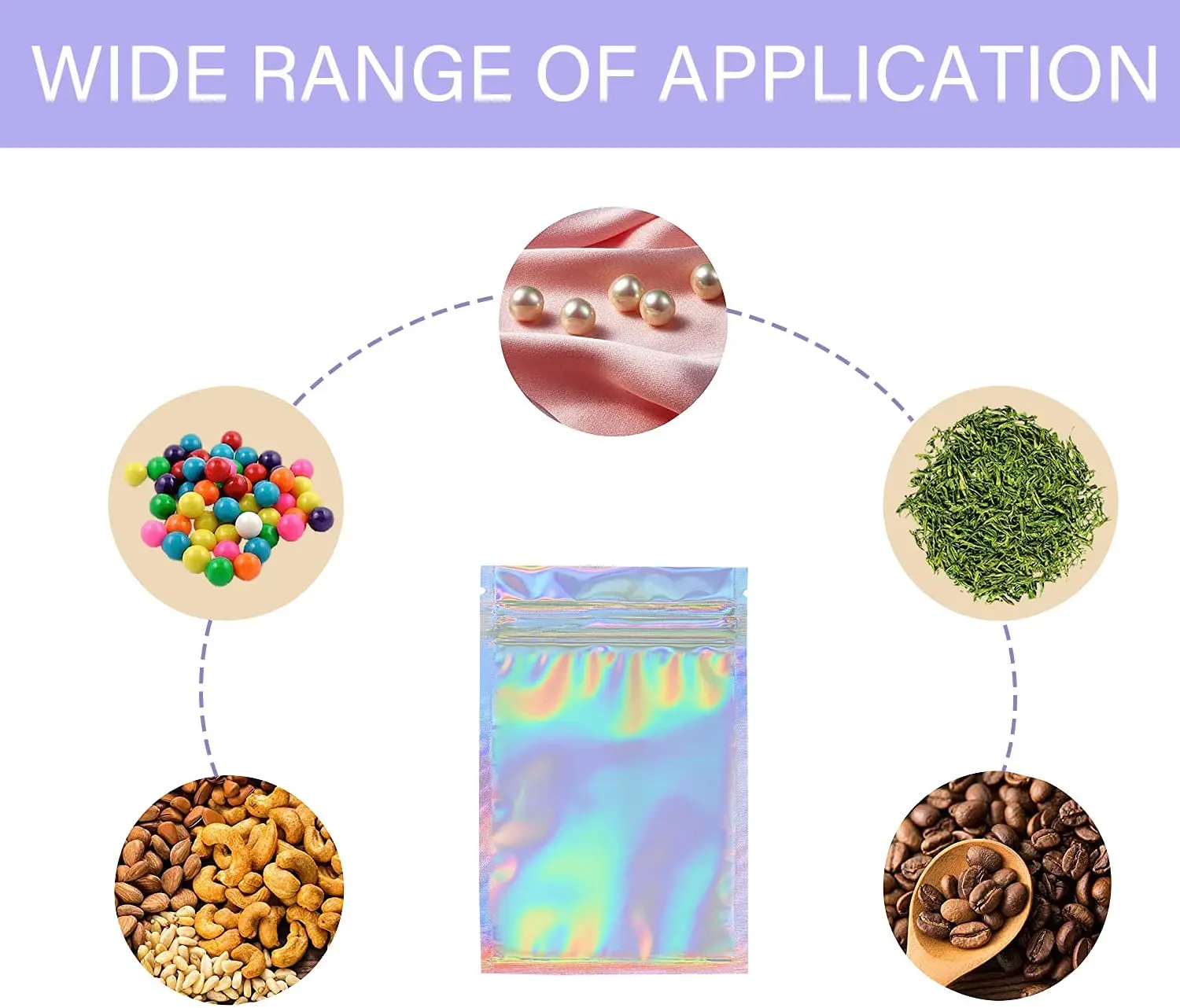 100 шт. голографическая радужная пленка герметичный пакет лазерное хранение