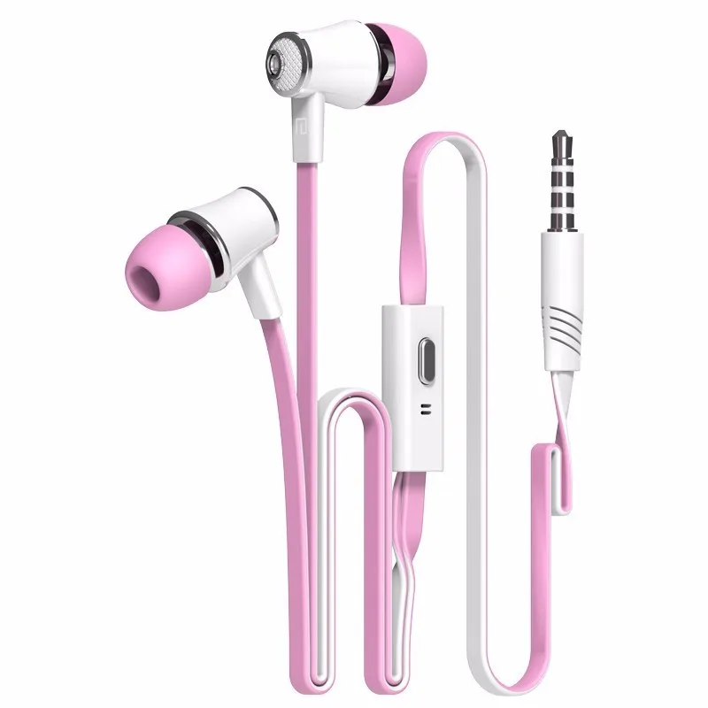 Langsdom красочные спортивные hi-fi проводные наушники-вкладыши JM21 портативная гарнитура бас стерео наушники для музыкальных игр с микрофоном - Цвет: Pink