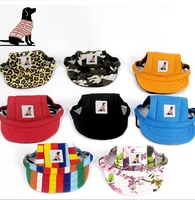 dog baseball cap sun hat summer canvas outdoor leisure cap adjustable sunscreen pattern printing breathable colorful pet supply