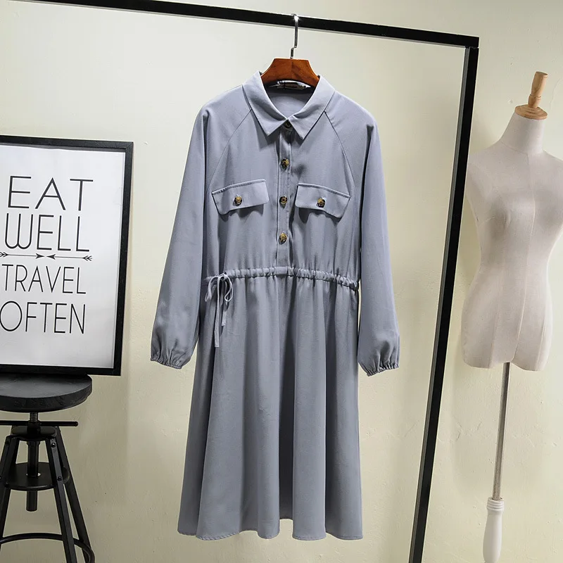 Платья размера плюс для женщин модное и повседневное осенне зимнее свободное