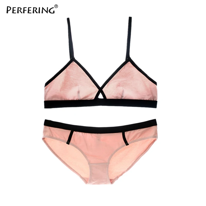 Perfering нижнее белье сексуальный бюстгальтер Se Bralette ультратонкий бюстгальтер без косточек глубокий v-образный вырез Соблазнительный комплект нижнего белья BH женский дропшоппинг - Цвет: PINK