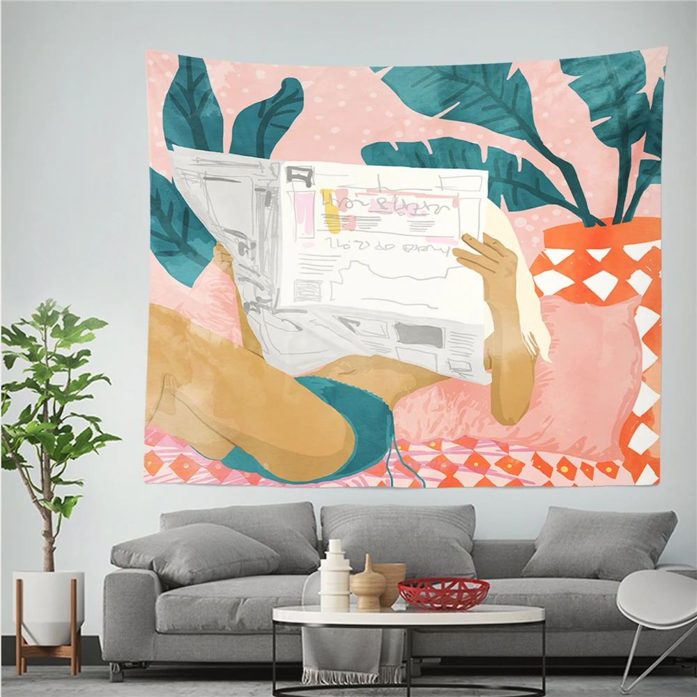 Настенный гобелен в скандинавском стиле для женщин современный с 3D принтом 100%