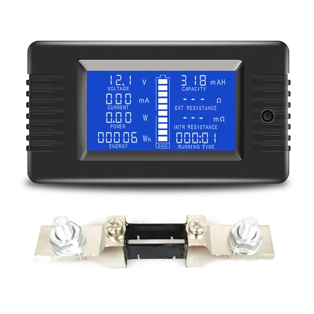 

Battery Tester DC 0-200V 0-300A Digital Voltmeter Ammeter Car Battery Capacity Resistance Voltage Current Power Energy Meter