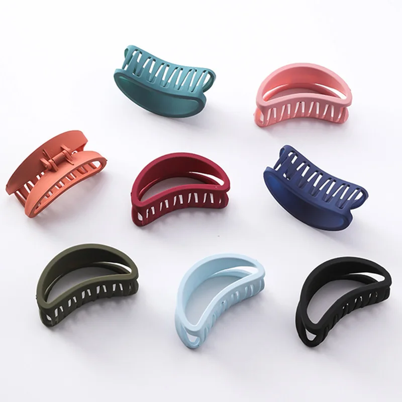 

1 шт. выдалбливают коготь волос твердые пластиковые изогнутые матовые простые заколки для волос для ванной макияж заколки для волос аксессу...